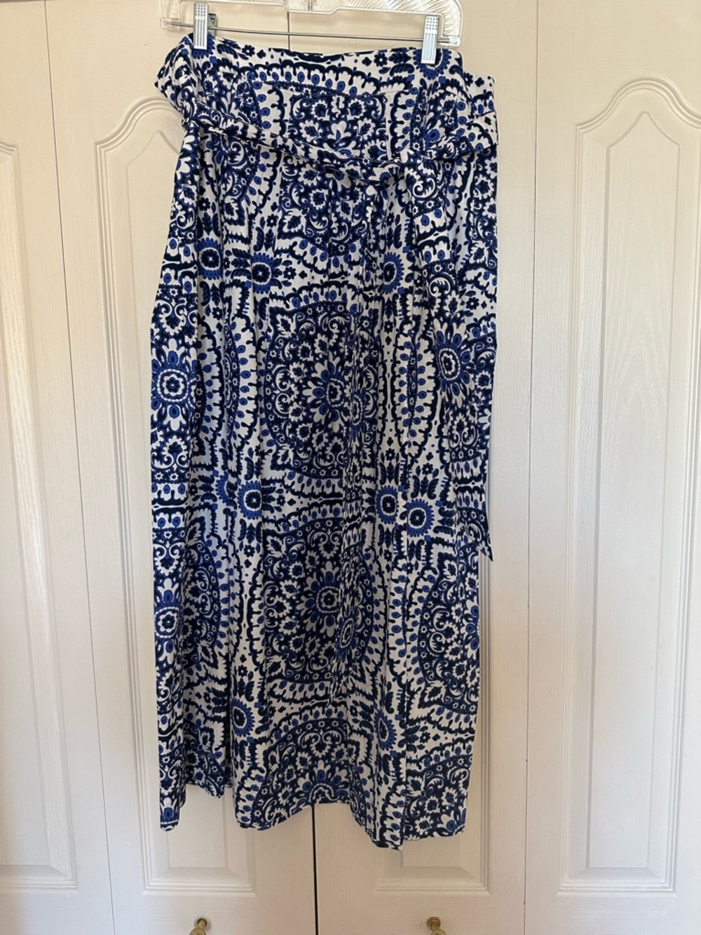 Talbots Blue and White Patio Maxi Skirt